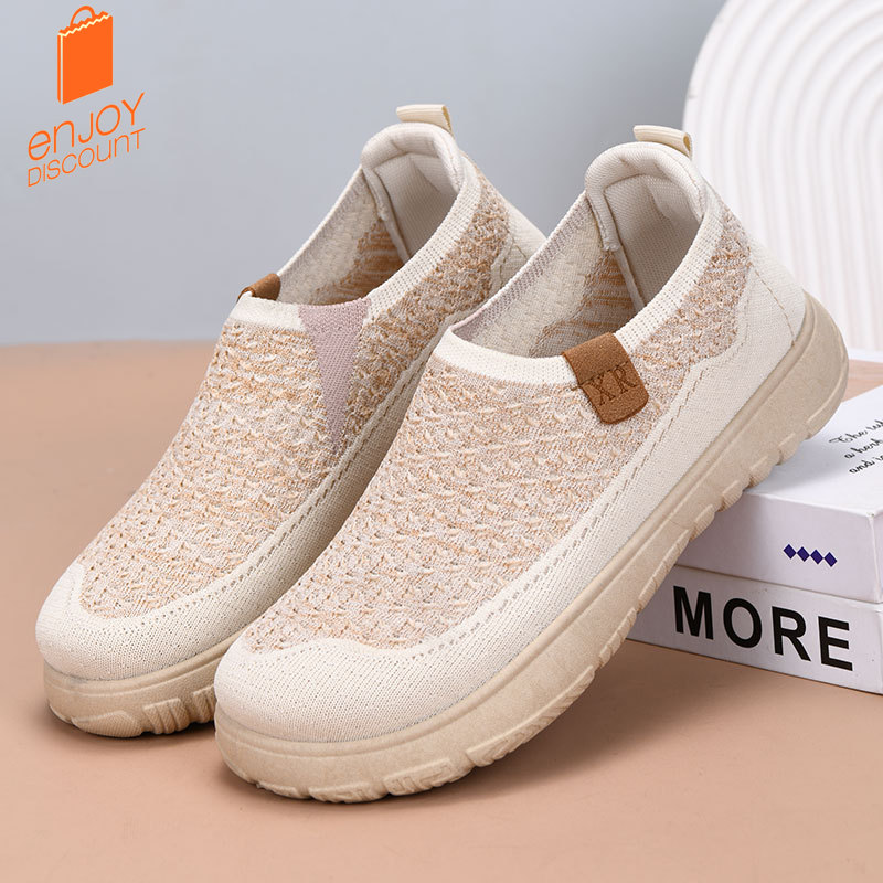 Women Shoes Loafers - Spring and summer fly-woven breathable mesh