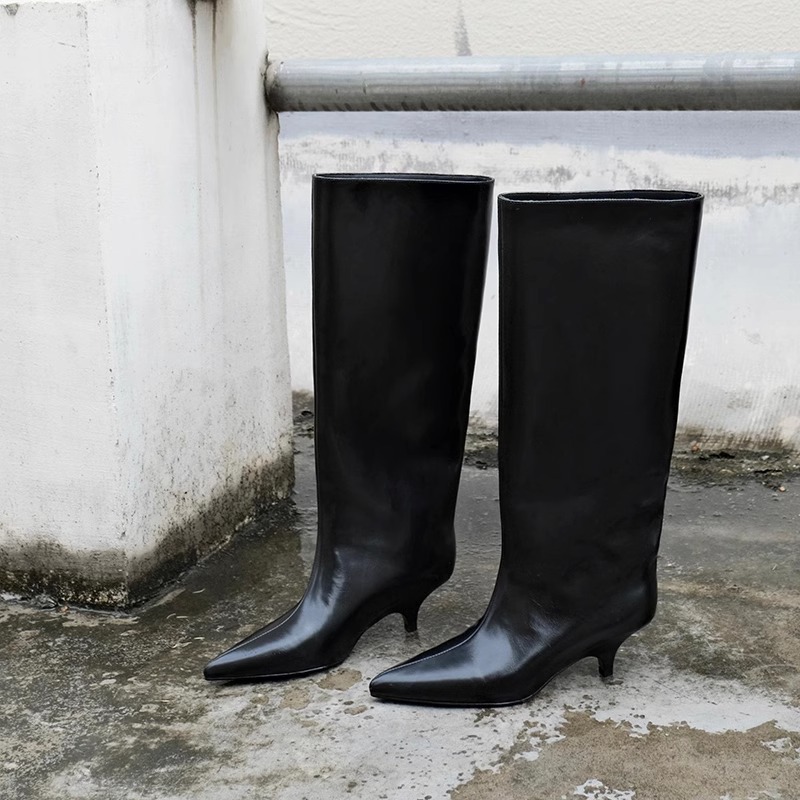 Wide Fit Heels - Kitten Heel Temperament Fashion Boots for