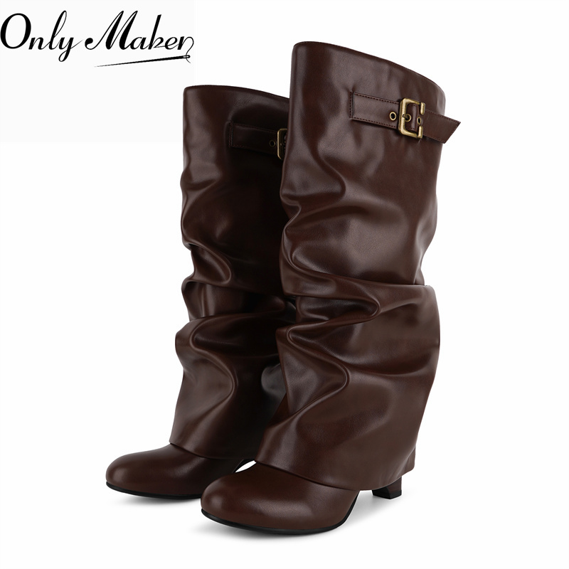 Onlymaker Brown Faux Leather S - огляд і ціна Wide Fit Heels