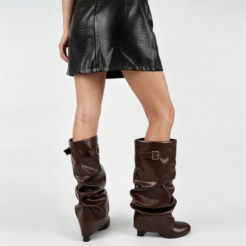 Onlymaker Brown Faux Leather S - огляд і ціна Wide Fit Heels
