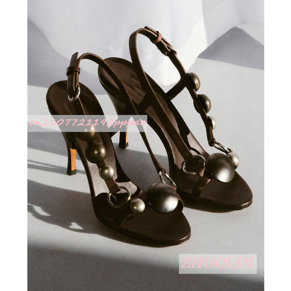 Women Metal Disc Decor Slingba - огляд і ціна Wide Fit Heels