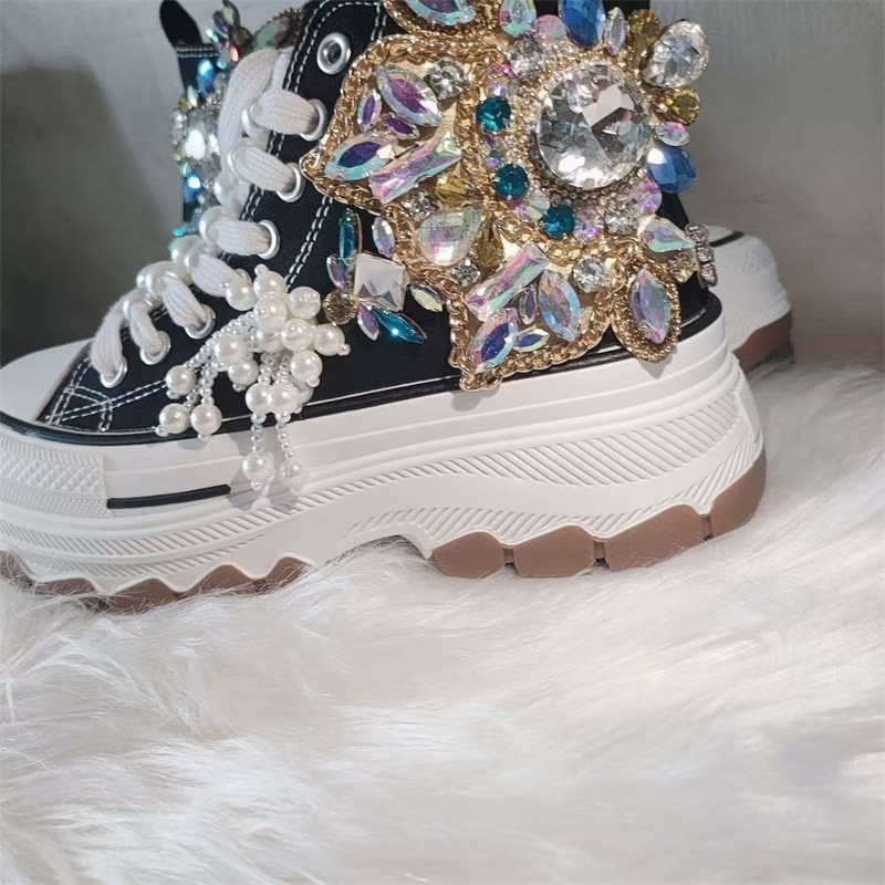 Thick Sole High Top Nailed Bea - огляд і ціна Women'S Shoes Hands Free